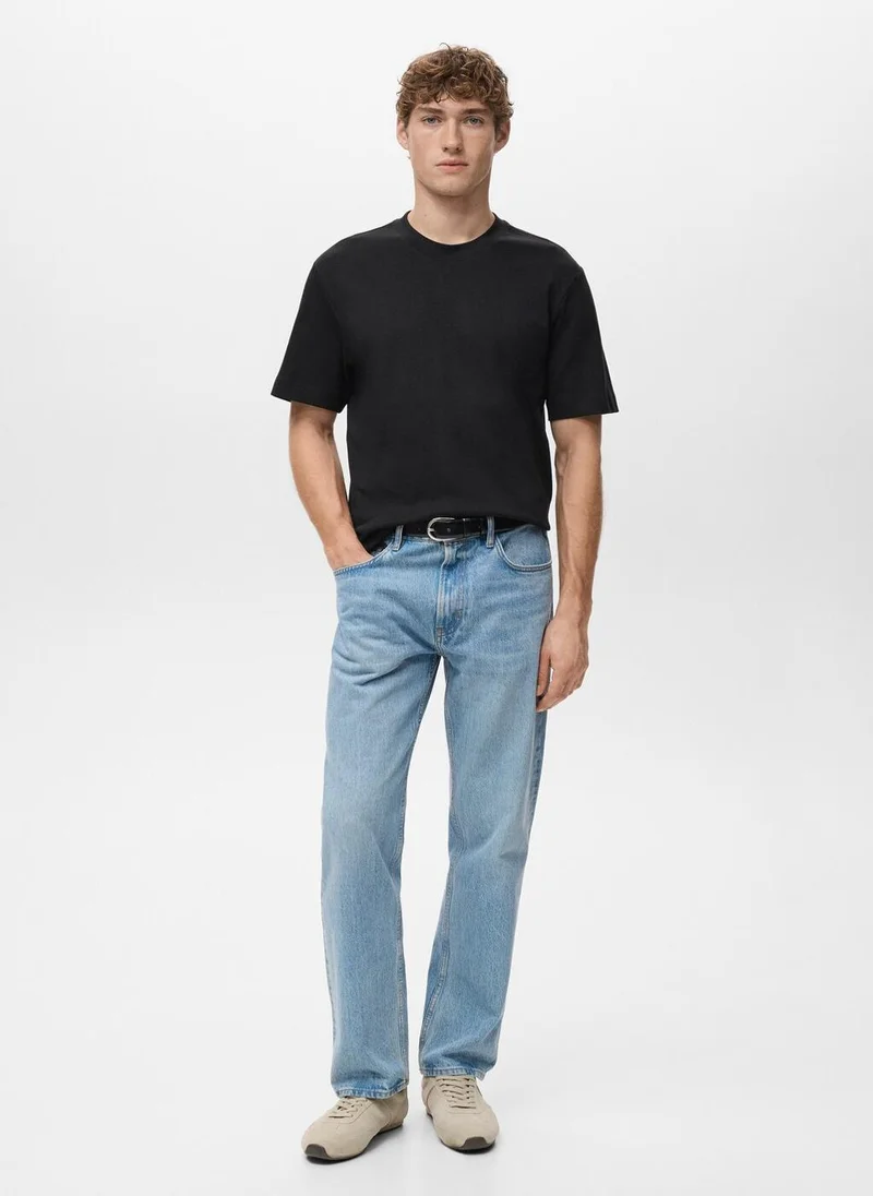 Mango Man  Medium weight regular fit T-shirt for Men | Best Price UAE
